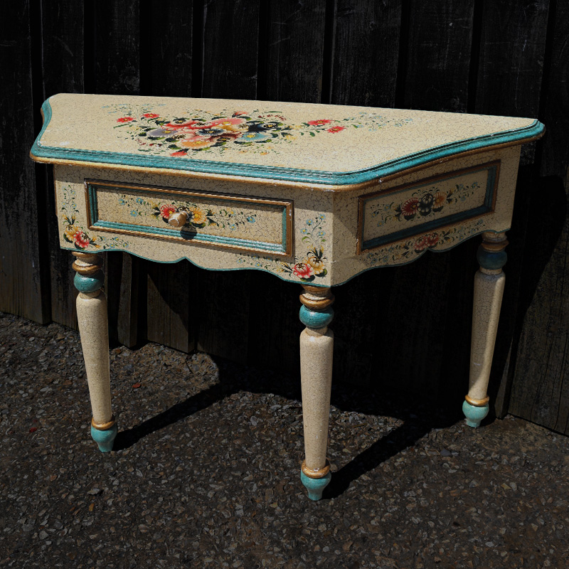 Floral Painted Console Table  1